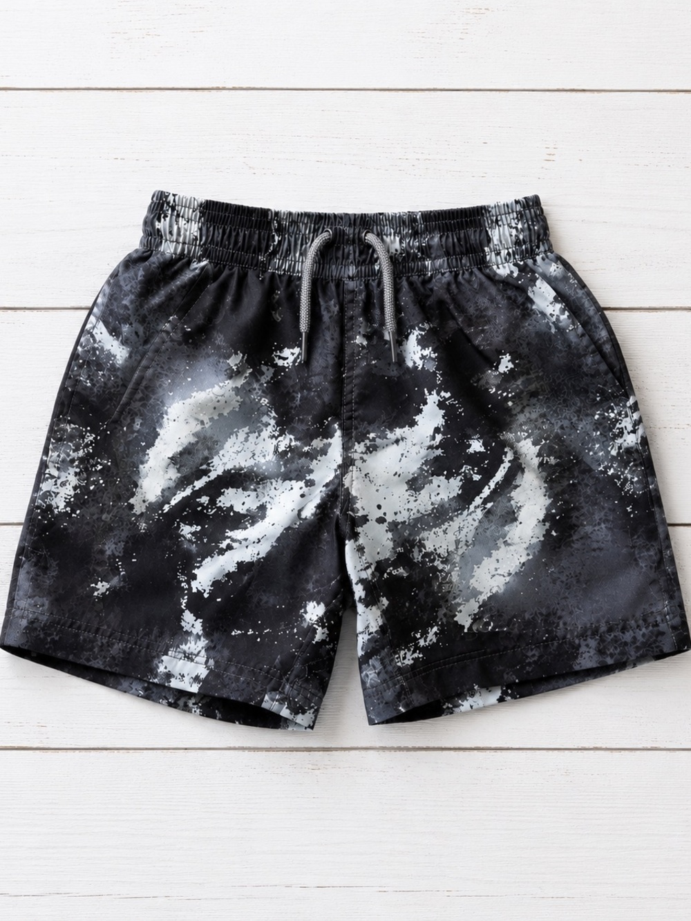 2T/3T Athletic Works Black & Gray Splatter Kids Athletic Shorts